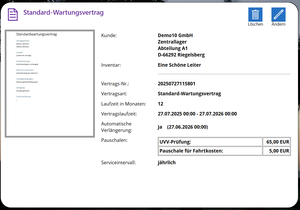 pobvol|pssService Board|Screen:Serviceverträge|Vertragsdaten