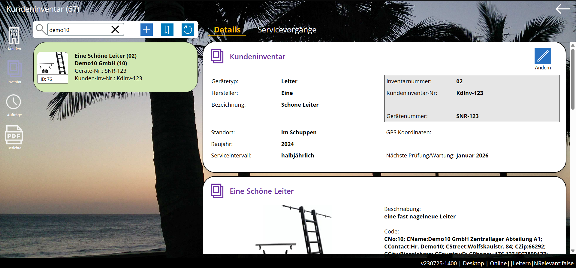 pobvol|pssService Board|Screen:Customer inventory