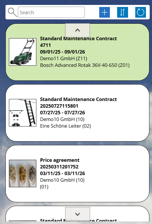 pobvol|pssService Board|Screen:Service contracts|Service contracts overview