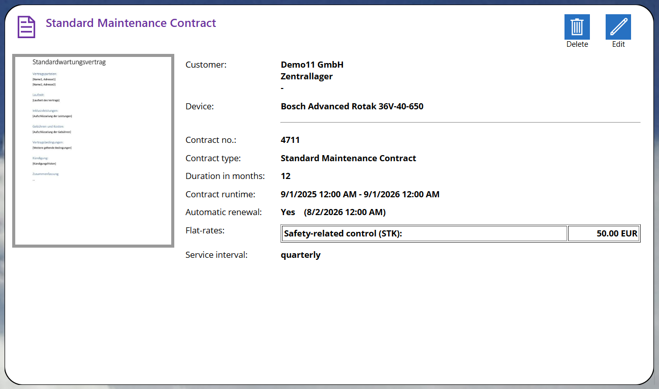 pobvol|pssService Board|Screen:Service contracts|Service contract data